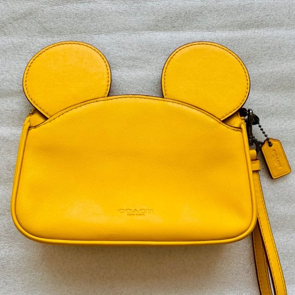 Coach Handbags - 🍌COACHxDISNEY🍌Mickey Mouse Ear Leather Wristlet